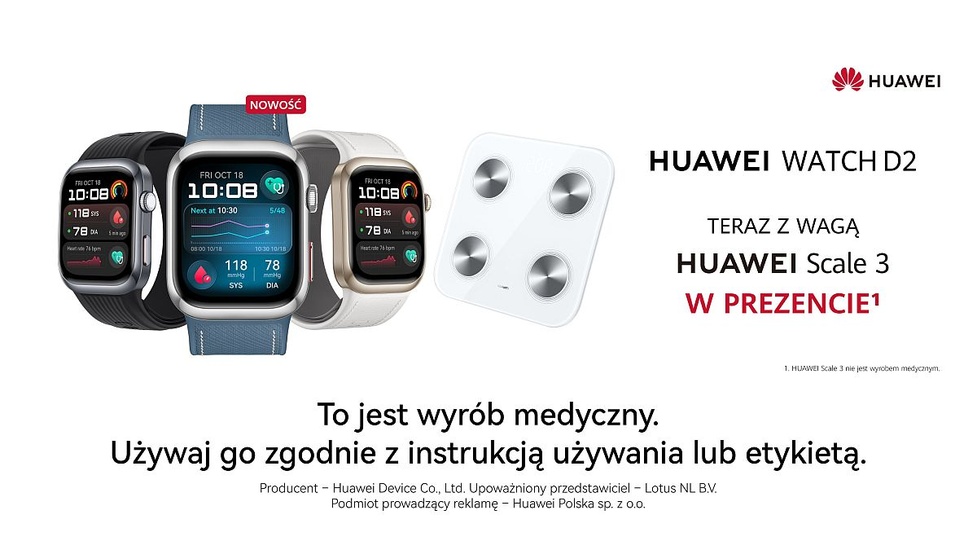 Ulepszona odsłona smartwatcha Huawei Watch D2: nowy kolor i funkcja analizy fali tętna!