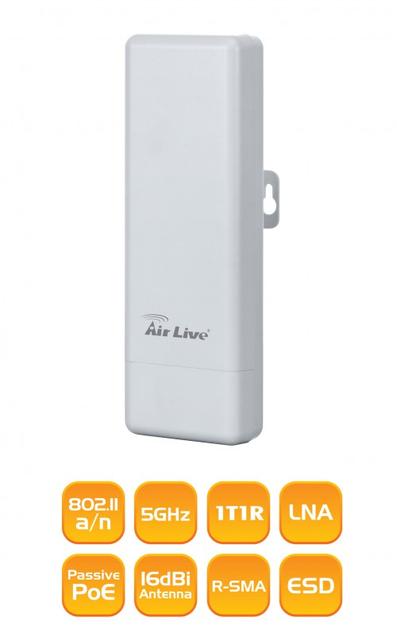 AirLive AirMax5N-ESD - 802.11a/n 1T1R bezprzewodowy zewnętrzny CPE z protektorem 8KV ESD