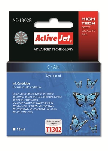 ActiveJet AE-1302R tusz cyan do drukarki Epson (zamiennik Epson T1302) Premium