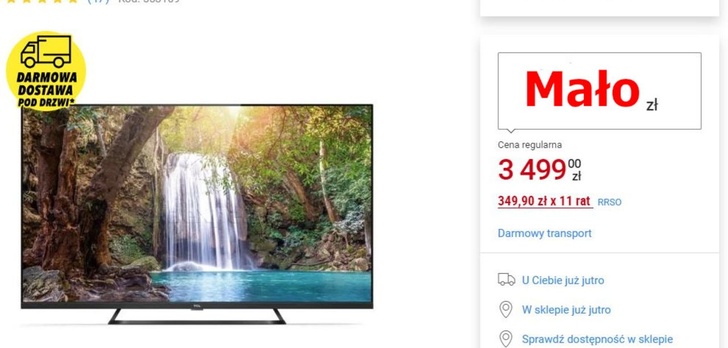 65-calowy telewizor poniżej 3000 złotych! Nie można tego przegapić