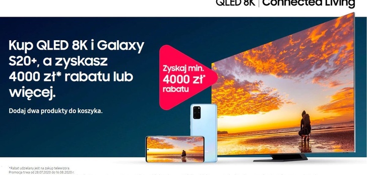Promocja od Samsunga - QLED 8K i Galaxy S20+ 4G w zestawie o co najmniej 4000 zł taniej!