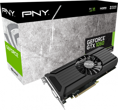 PNY Technologies GeForce GTX 1060 3GB GDDR5 (192 Bit) HDMI, DVI, DP, BOX (GF1060GTX3GEPB)