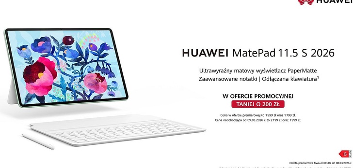 Huawei MatePad 11.5 S 2026 już w Polsce - Tablet z ultrawyraźnym ekranem do nauki i pracy