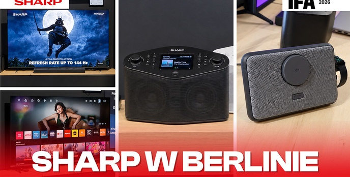 Sharp z nowościami na IFA 2026! Telewizor miniLED, audio, micro rower i… wspierający robot?
