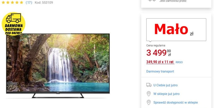65-calowy telewizor poniżej 3000 złotych! Nie można tego przegapić