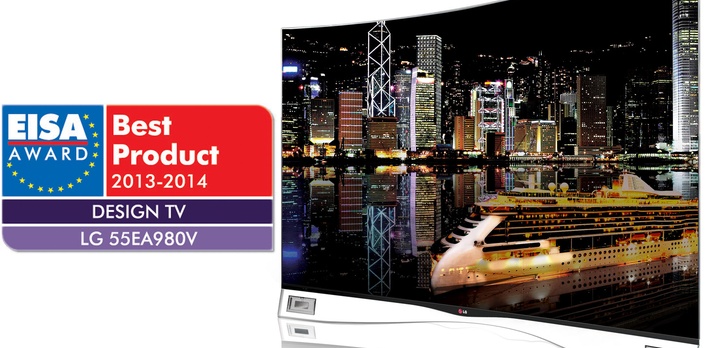 Telewizor LG OLED z zakrzywionym ekranem zdobywa nagrodę EISA 2013 za innowacyjne wzornictwo