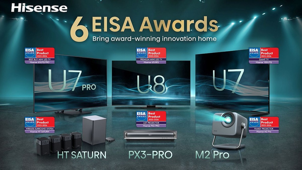 Hisense zdobywcą sześciu nagród EISA 2025 - Obraz, dźwięk, perfekcja!