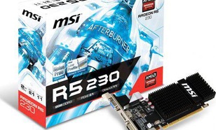 MSI Radeon R5 230 2GB DDR3 (64 bit) D-SUB, DVI, HDMI, Low Profile (R5 230 2GD3H LP)