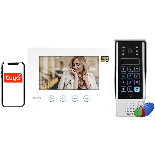 nowoczesny wideodomofon Eura-Tech Eura VDP-90A3 Delta+ Biały