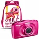 Nikon S33 pink + bag