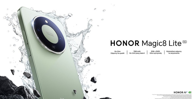 Marka Honor wprowadza na polski rynek Honor Magic8 Lite - najwydajniejszy smartfon ze średniej półki