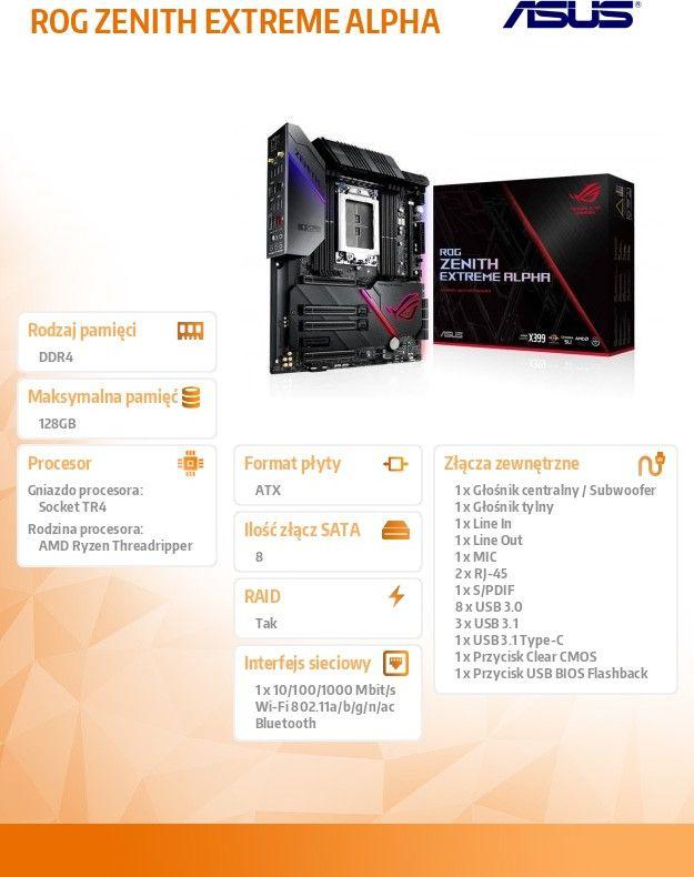 Asus ROG Zenith XTR ALPHA AMD X399 TR4 8DDR4 USB 3.1 M.2-ROG ZENITH