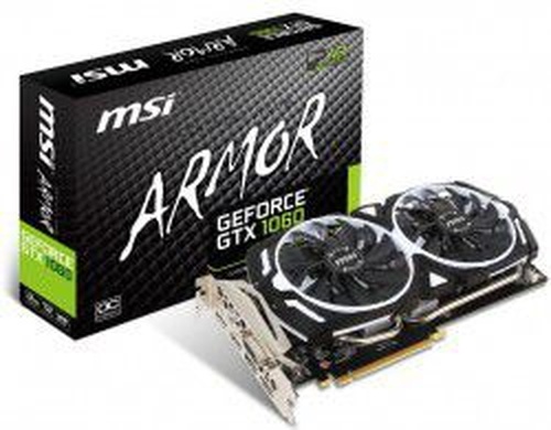MSI ARMOR NVIDIA GeForce GTX 1060 3072MB GDDR5 192b PCI-E x16 v. 3.0 (1544MHz/8008MHz) OC Edition