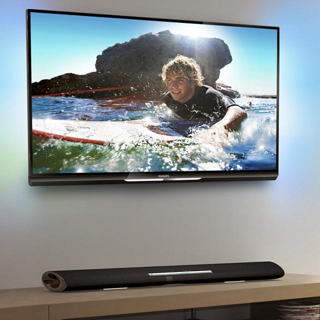 Soundbar Philips- wbudowany głośnik niskotonowy, bezprzewodowe odtwarzanie muzyki i piękny design