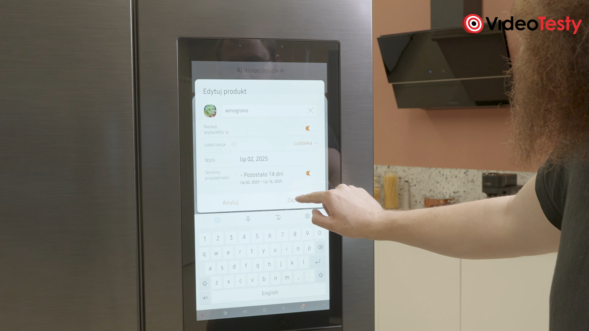 Zapisywanie włożonego jedzenia do lodówki Samsung Family Hub RF65DG9H0EB1EO
