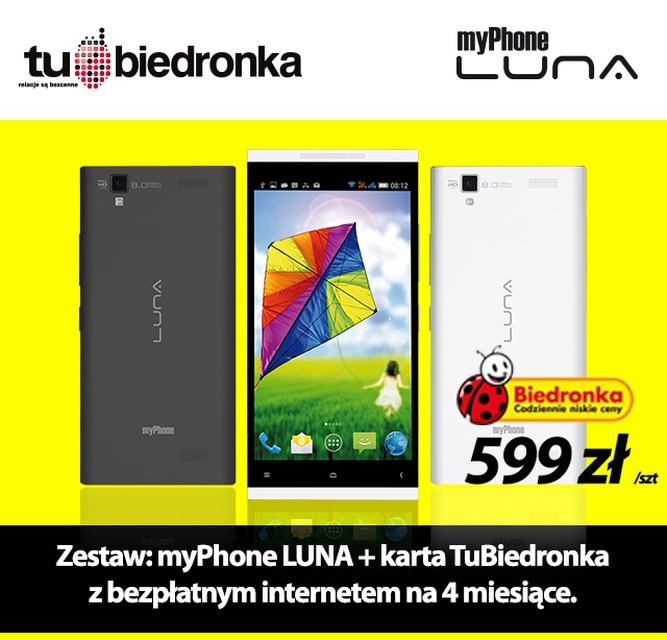 myPhone LUNA i Bezpłatny Internet - Rewelacyjna Promocja W Biedronce!