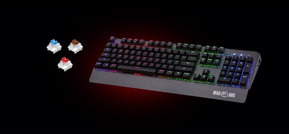 Trzy kolory przełączników Mad Dog GK900	