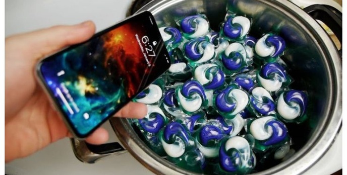 iPhone X w Tide Pod Challenge