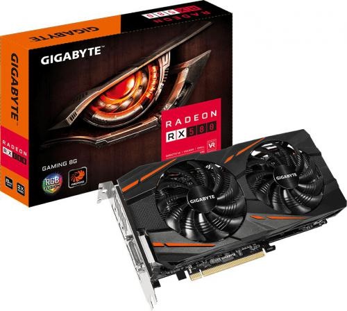 Gigabyte Radeon RX 580 GAMING 8GB GDDR5 256 bit. DVI-D, HDMI, 3xDisplayPort, BOX (GV-RX580GAMING-8GD)