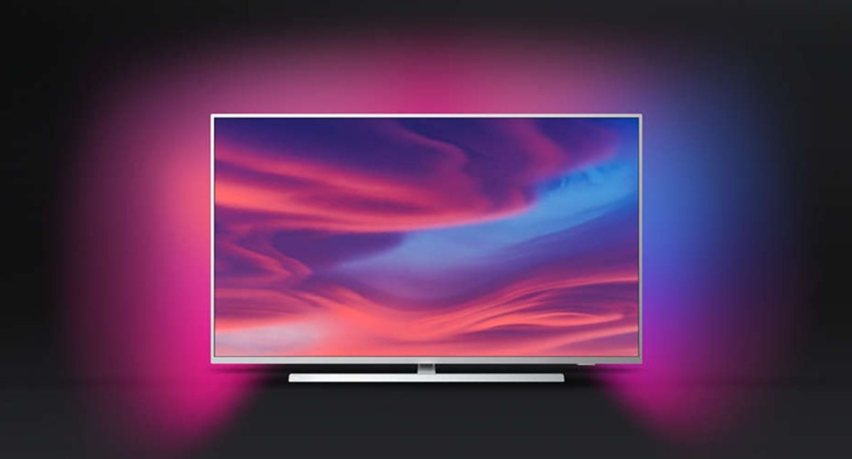 Philips Ambilight telewizor z systemem na czarnym tle