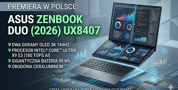 Polska premiera ASUS Zenbook DUO (2026) – rewolucja z dwoma ekranami wchodzi na nowy poziom
