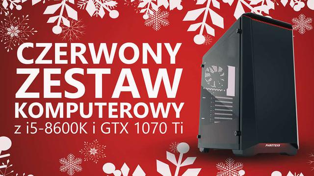 Świąteczny Zestaw Komputerowy z GTX 1070 Ti i i5-8600K w Czerwieni