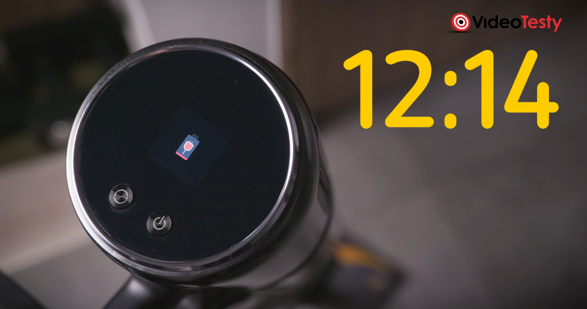 Czas pracy, 12:14 pokazane koło wyświetlacza Dreame Z30 Ultra