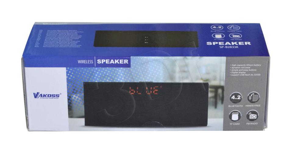 VAKOSS BEZPRZEWODOWY GŁOŚNIK BLUETOOTH 4.2, 2X 3W, RADIO FM, OBSŁUGA