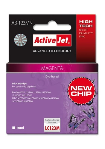 ActiveJet AB-123MN tusz magenta do drukarki Brother (zamiennik Brother LC123M) Supreme