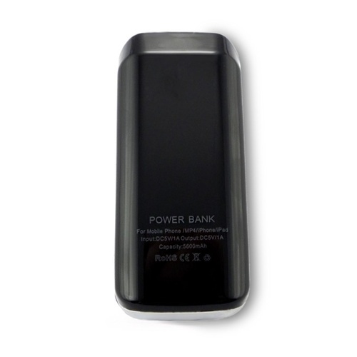 Qoltec PowerBank | czarny+srebrny | 5600mAh Li-ion