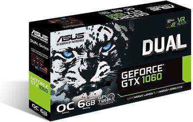 Asus GeForce GTX1060 DUAL 6GB GDDR5 (192 Bit) DVI-D, 2xHDMI, 2xDP,