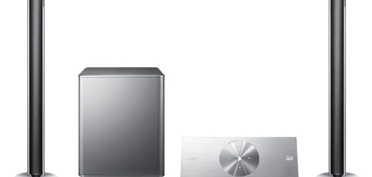 Stylowy zestaw kina domowego firmy Samsung z odtwarzaczem Blu-ray 3D