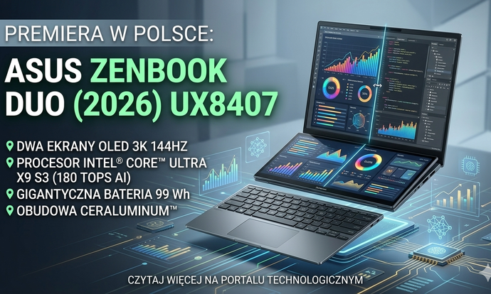 Polska premiera ASUS Zenbook DUO (2026) – rewolucja z dwoma ekranami wchodzi na nowy poziom