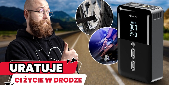 3 w 1: Rozruch, Kompresor, Powerbank. Navitel AIR 30 Multi. Niezbędnik kierowcy