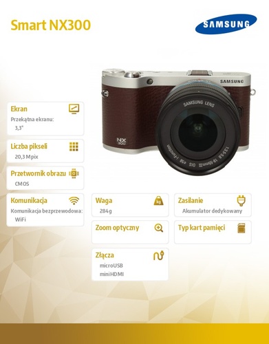 Samsung Smart NX300 brązowy + 18-55mm
