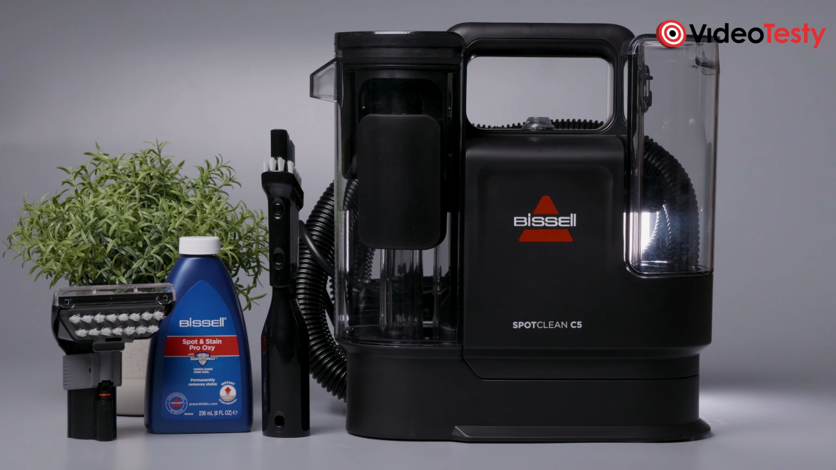 Zestaw Bissel SpotClean C5 Pro na szarym tle