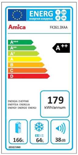 Amica FK261.3XAA Chłodziarko-zamrażarka