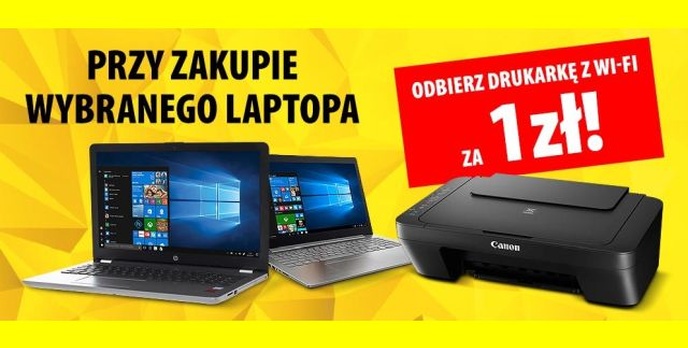 Drukarka Canon za 1 zł przy zakupie laptopa w Media Expert