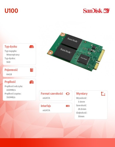 SanDisk SSD mSATA mPCIe MLC 64GB