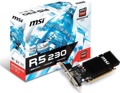 MSI Radeon R5 230 2GB DDR3 (64 bit) D-SUB, DVI, HDMI, Low Profile (R5 230 2GD3H LP)