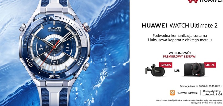 Ekstremalnie wytrzymały Huawei Watch Ultimate 2 z innowacyjną komunikacją sonarową już w Polsce!
