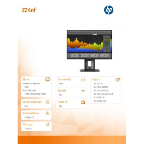 HP 23.8'' Z24nf Narrow Bezel Display K7C00A4