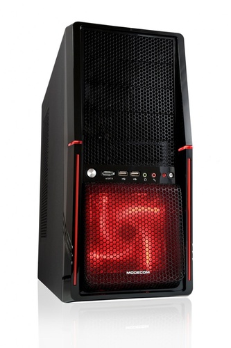 Modecom OBUDOWA KOMPUTEROWA ALIEN BLACK/RED LED FAN Z ZASILACZEM 620W