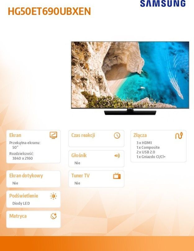 Samsung HG50ET690UBXEN LED 50'' 4K Ultra HD Tizen