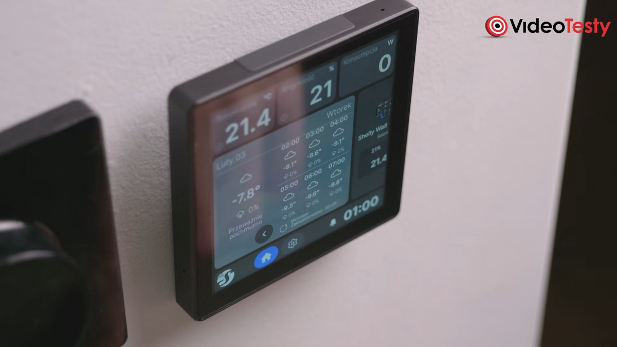 Spojrzenie na wyświetlacz Shelly z pogodą