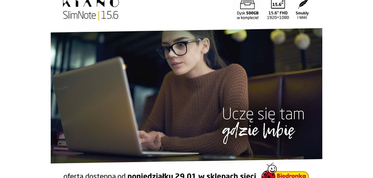 Smukły Laptop z Dużym Twardzielem - KIANO w Biedronce!
