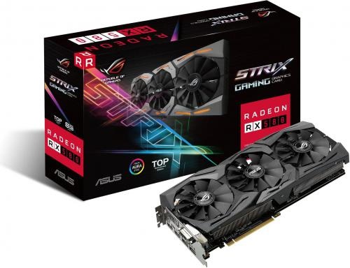 Asus Radeon RX 580 ROG Strix GAMING TOP edition 8GB GDDR5 (256 bit), DVI-D, 2xHDMI, 2xDisplayPort, BOX (ROG-STRIX-RX580-T8G-GAMING)