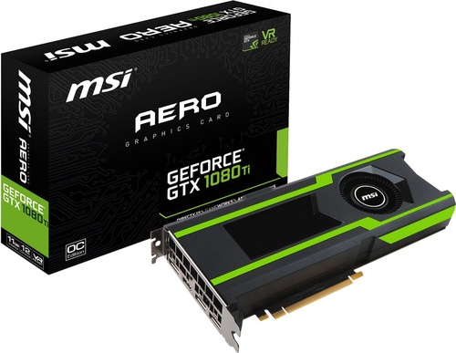 MSI GeForce GTX 1080 Ti Aero OC 11GB GDDR5X (352 bit), HDMI, 3x DP, BOX (GTX 1080 Ti AERO 11G OC)
