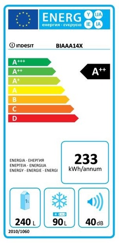 Indesit BIAAA 14P X Chłodziarko-zamrażarka