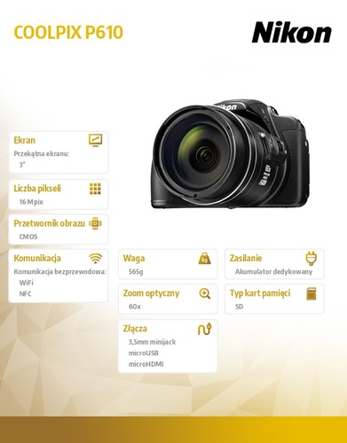 Nikon P610 black